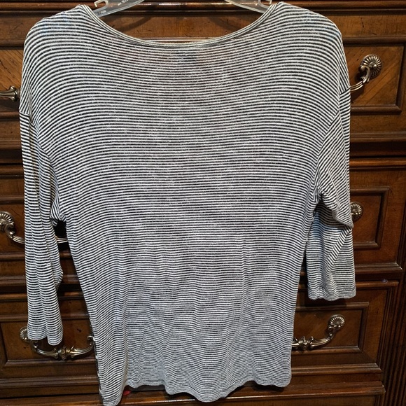 Stranded 3/4 sleeves sheer top size S - Picture 2 of 5